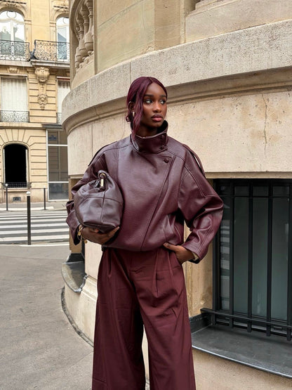 BLOUSON MOTARD EN SIMILICUIR