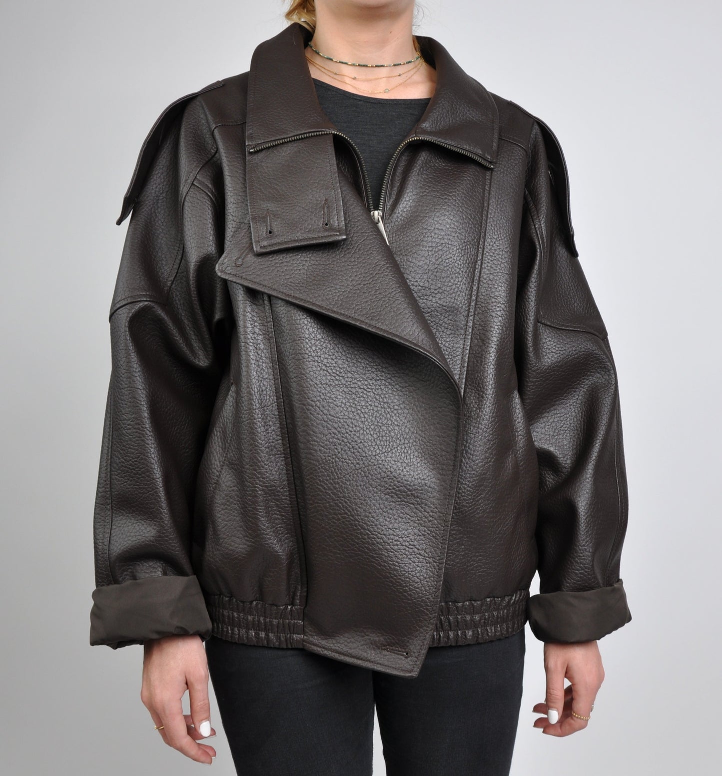 BLOUSON MOTARD EN SIMILICUIR