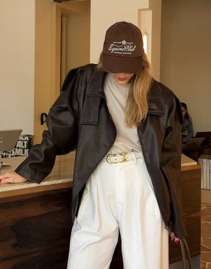 BLOUSON MOTARD EN SIMILICUIR