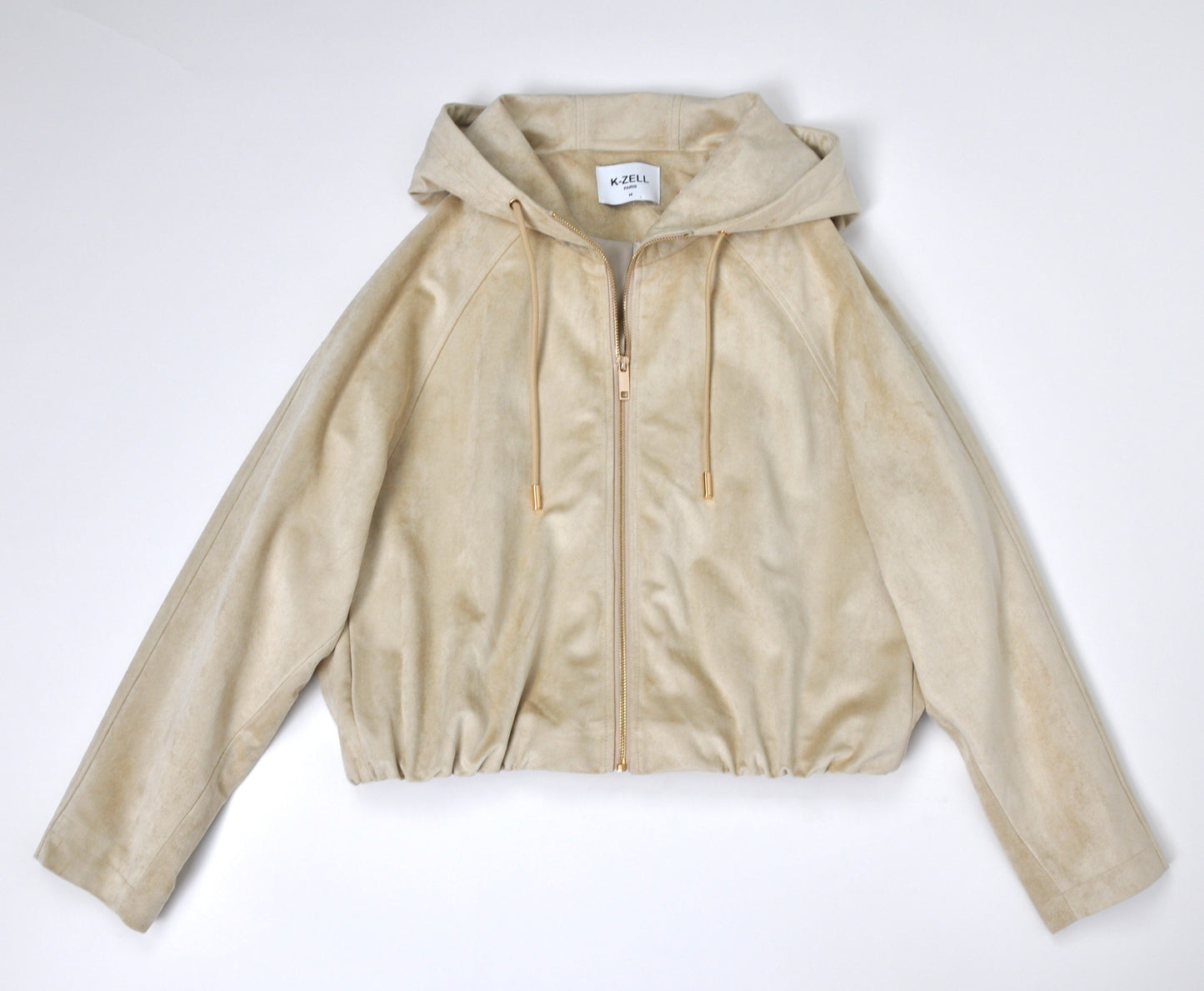 VESTE ZIPPÉE À CAPUCHE EFFET DAIM