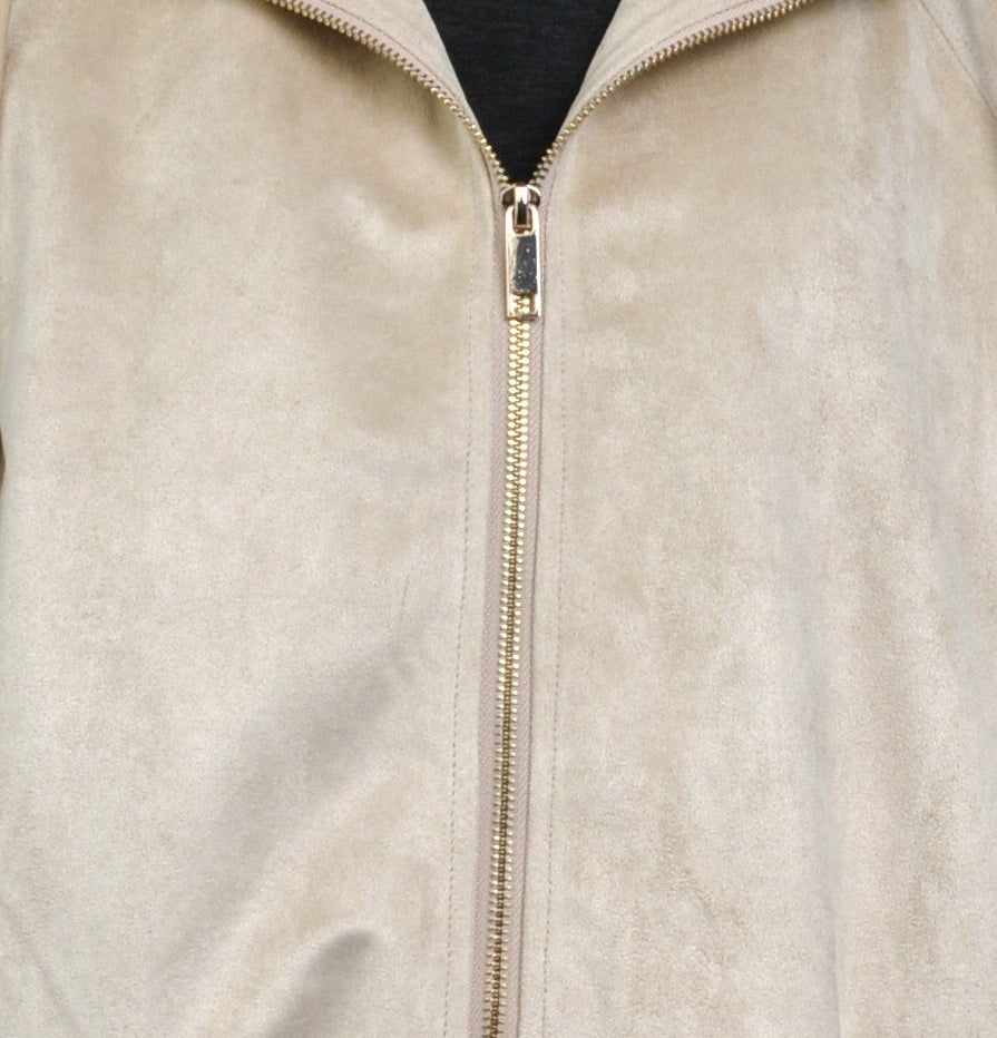 VESTE ZIPPÉE À CAPUCHE EFFET DAIM