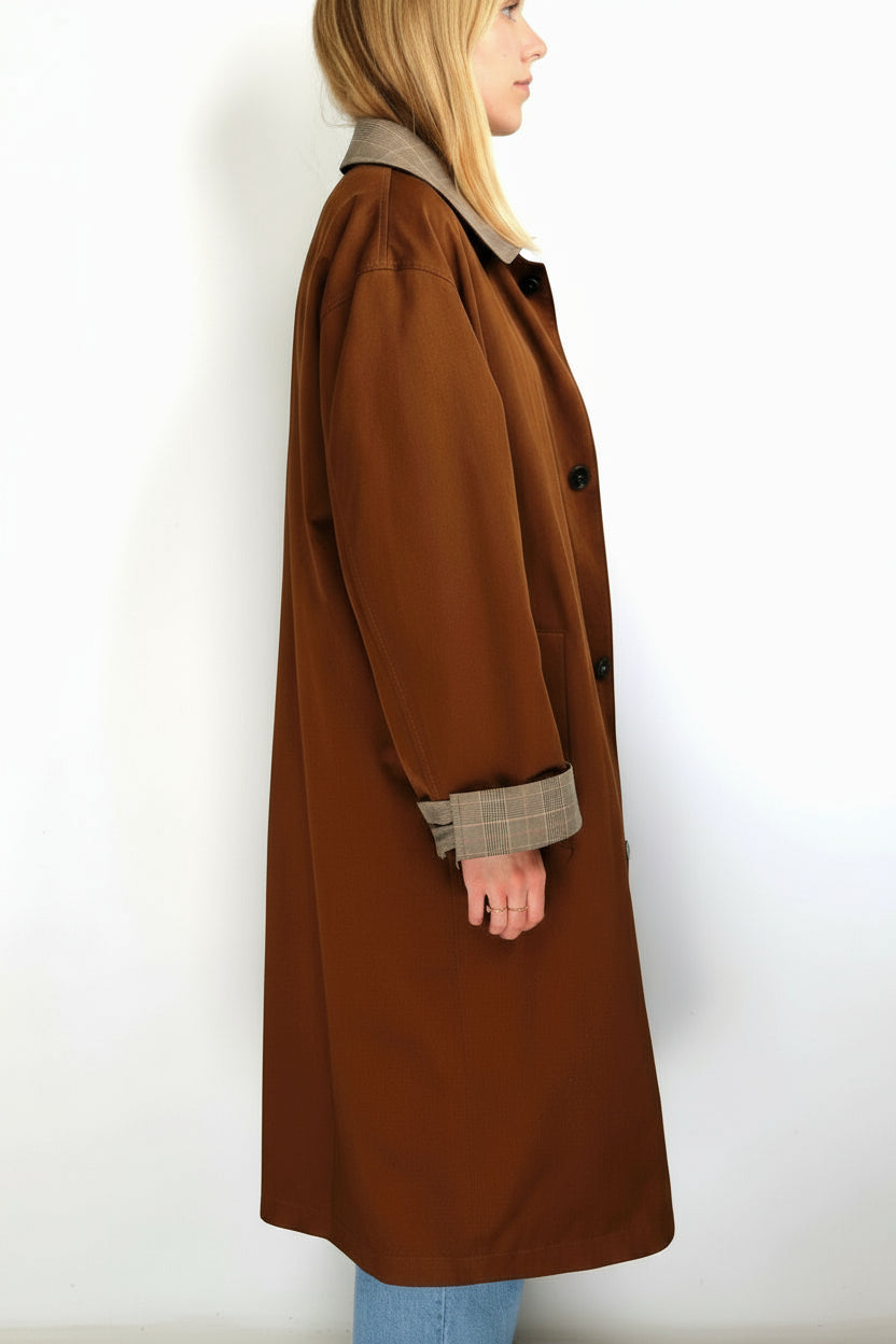 TRENCH REVERSIBLE À CARREAUX