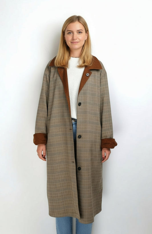 TRENCH REVERSIBLE À CARREAUX