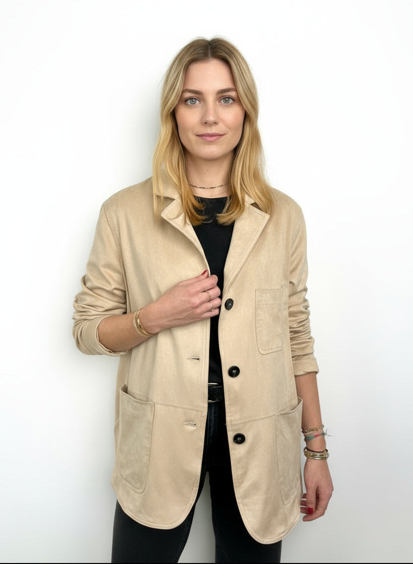 VESTE BLAZER EFFET DAIM