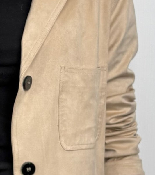 VESTE BLAZER EFFET DAIM