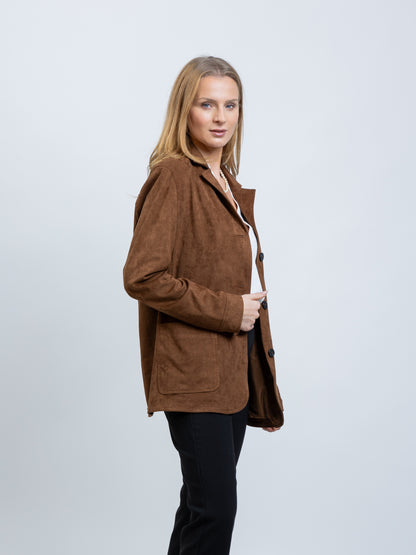 VESTE BLAZER EFFET DAIM