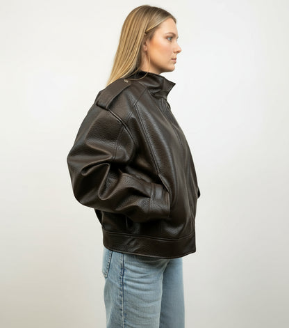 BLOUSON MOTARD EN SIMILICUIR