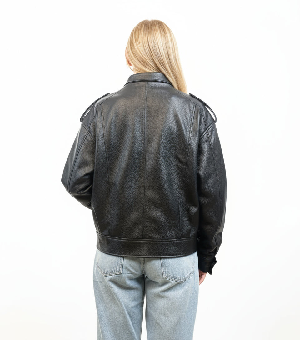 BLOUSON MOTARD EN SIMILICUIR