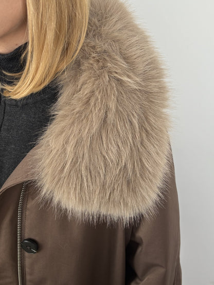 PARKA WITH REMOVABLE FAUX FUR COLLAR