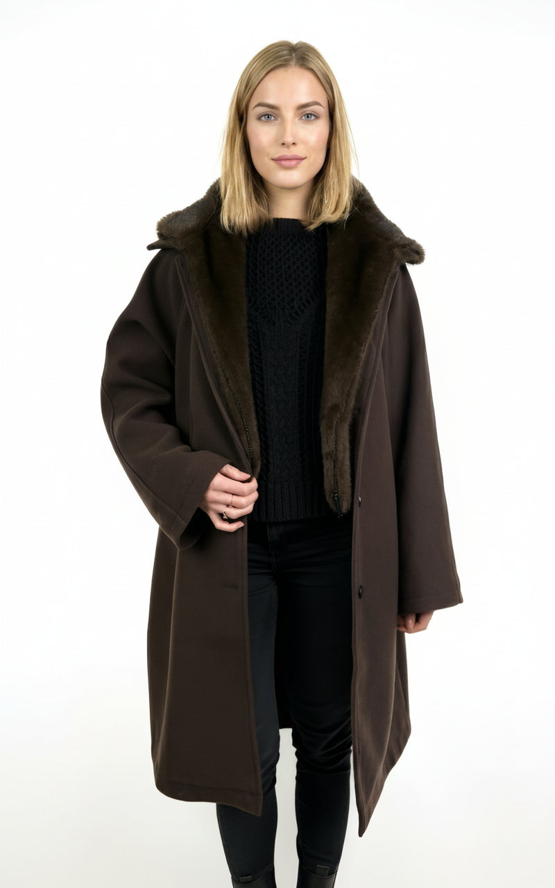2-PIECE COAT WITH FAUX FUR
