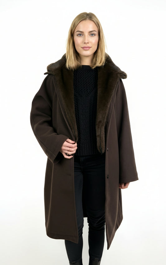 2-PIECE COAT WITH FAUX FUR