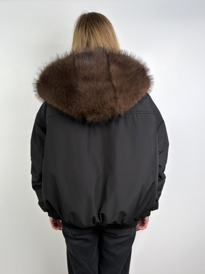 FAUX FUR HOODED JACKET