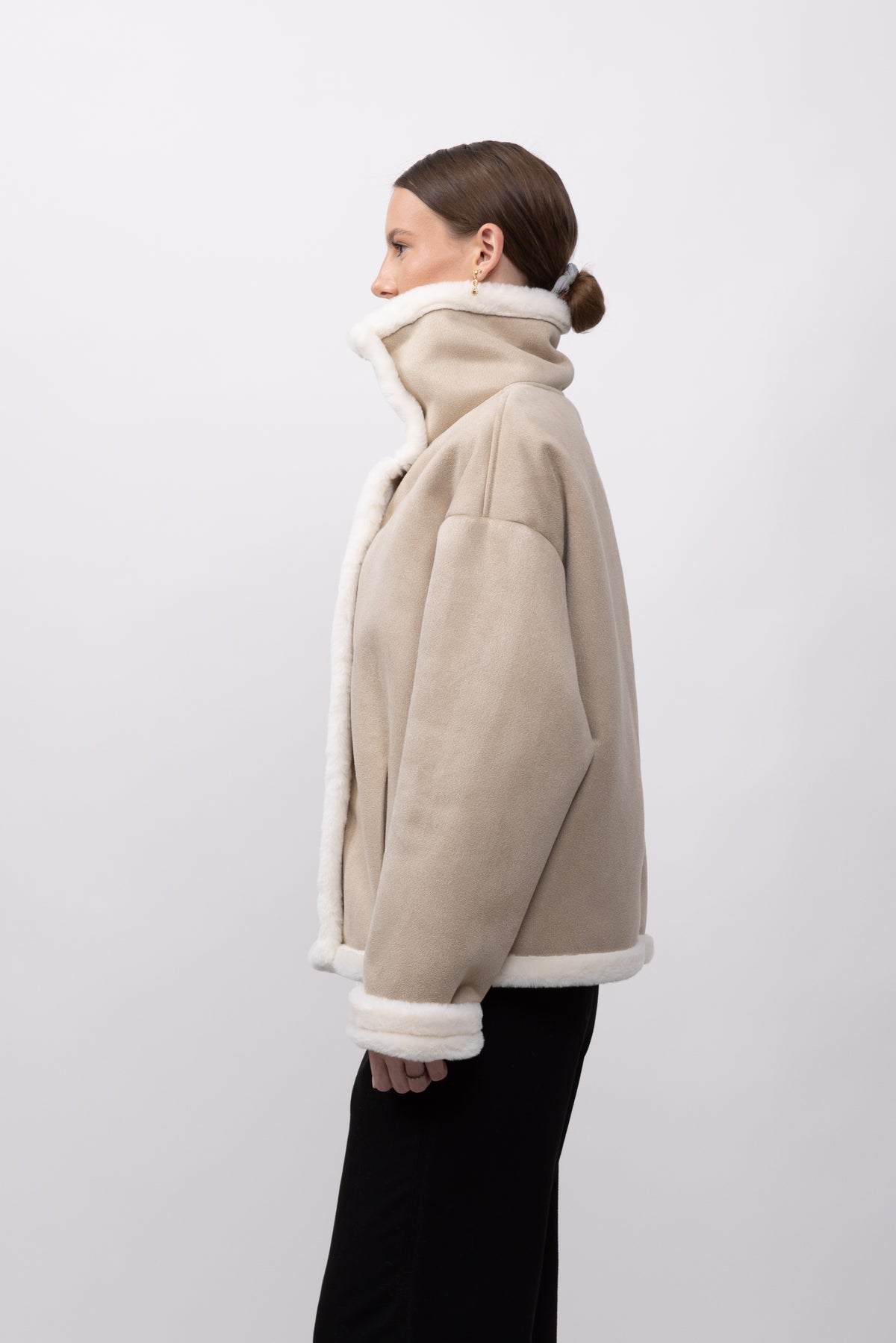 MANTEAU COURT EFFET DAIM DOUBLE FACE - K-ZELL PARIS
