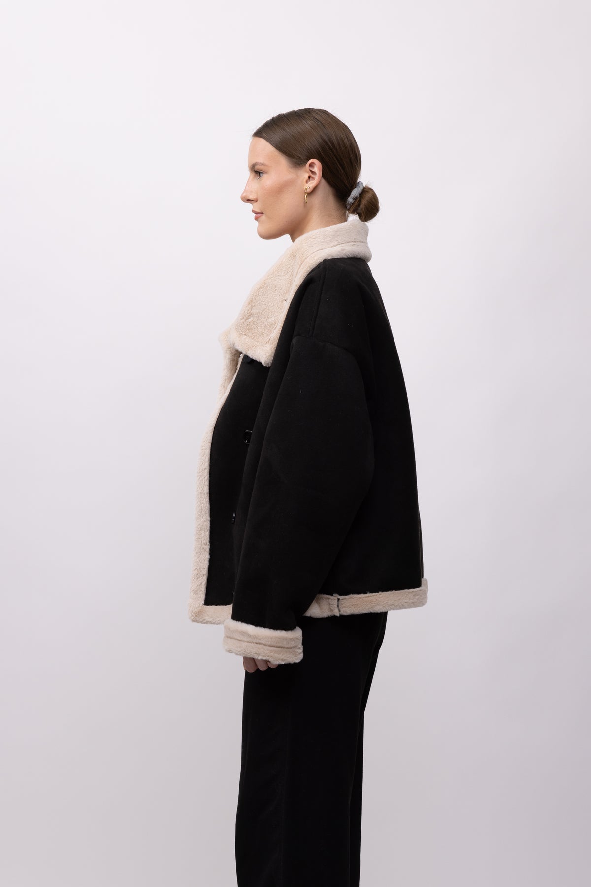 MANTEAU COURT EFFET DAIM DOUBLE FACE - K-ZELL PARIS