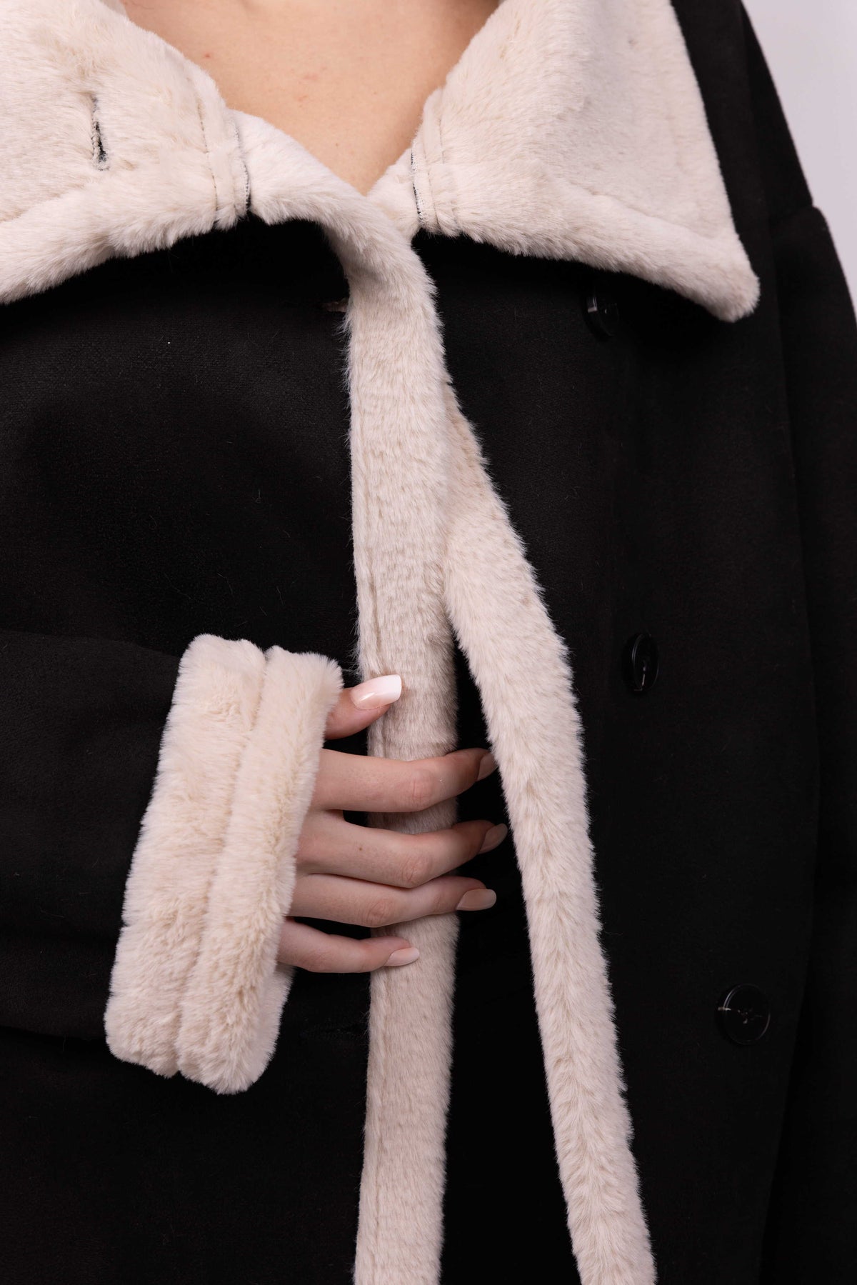 MANTEAU COURT EFFET DAIM DOUBLE FACE - K-ZELL PARIS