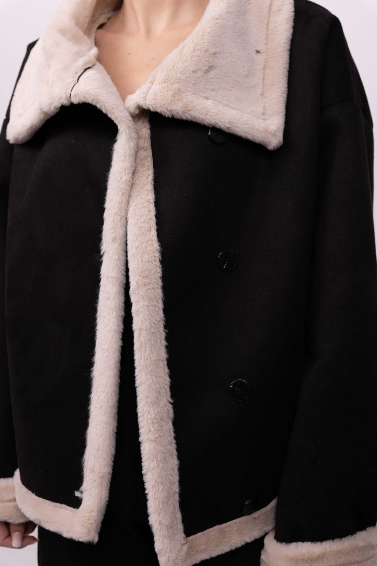 MANTEAU COURT EFFET DAIM DOUBLE FACE - K-ZELL PARIS