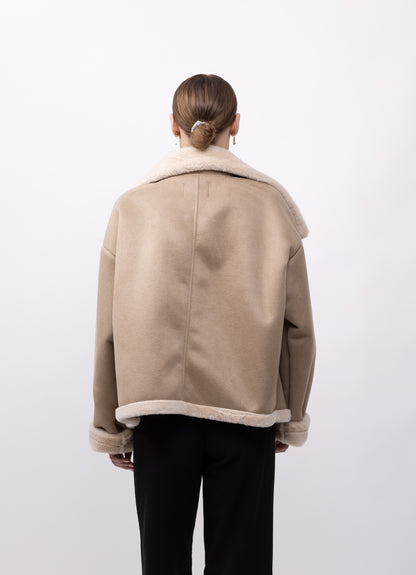 MANTEAU COURT EFFET DAIM DOUBLE FACE - K-ZELL PARIS