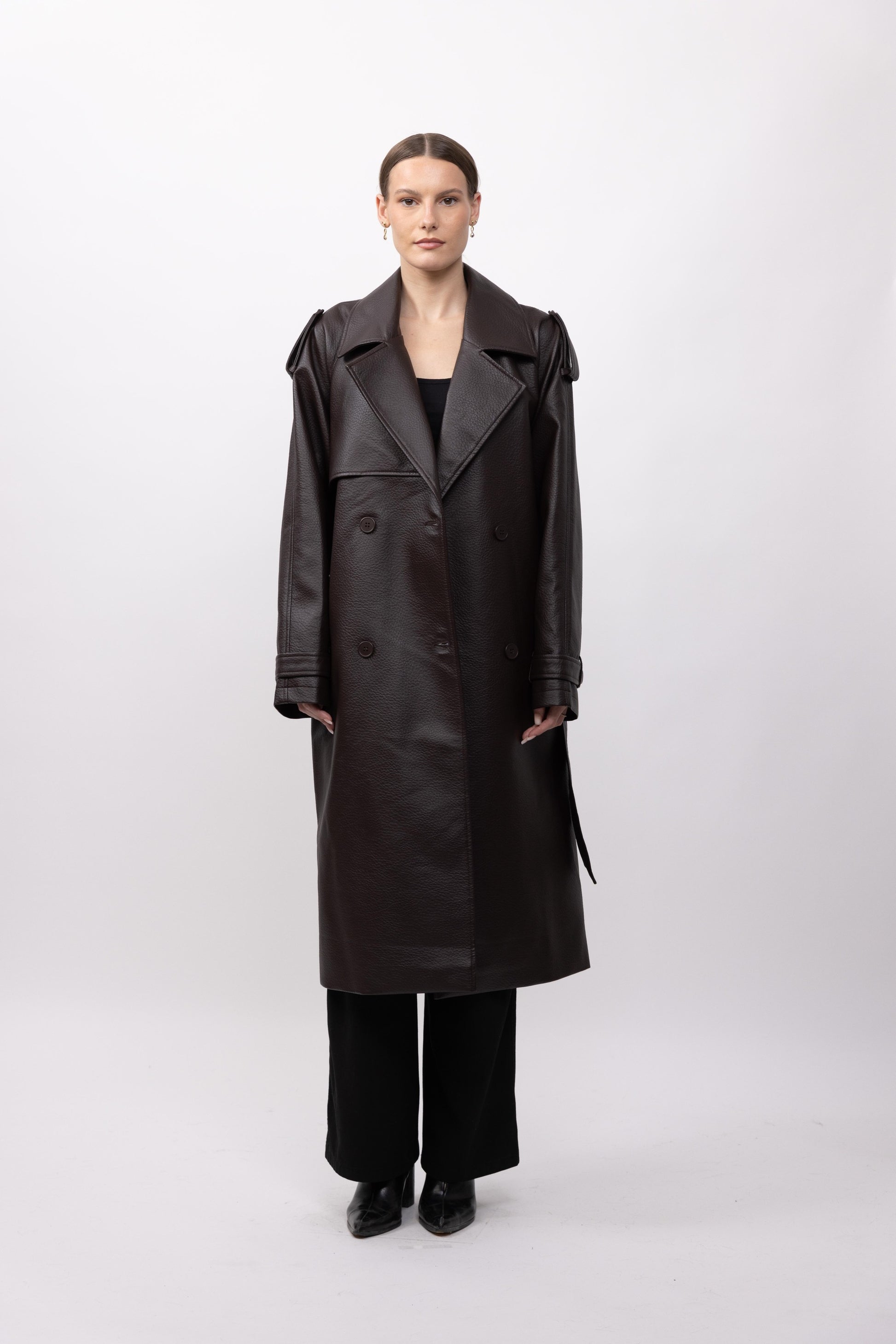 TRENCH LONG EN SIMILICUIR - K-ZELL PARIS