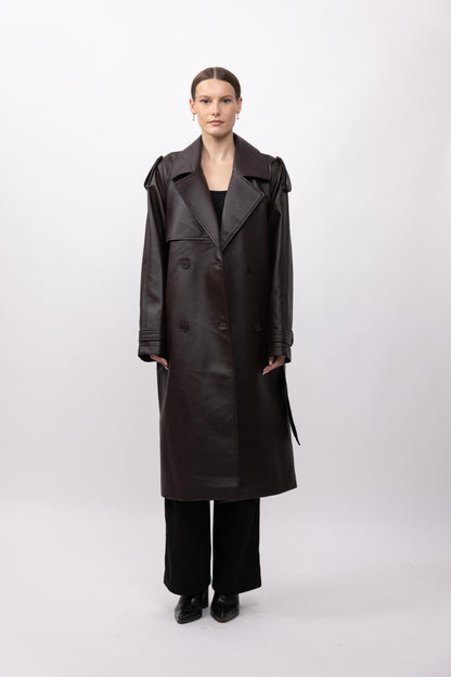 TRENCH LONG EN SIMILICUIR - K-ZELL PARIS