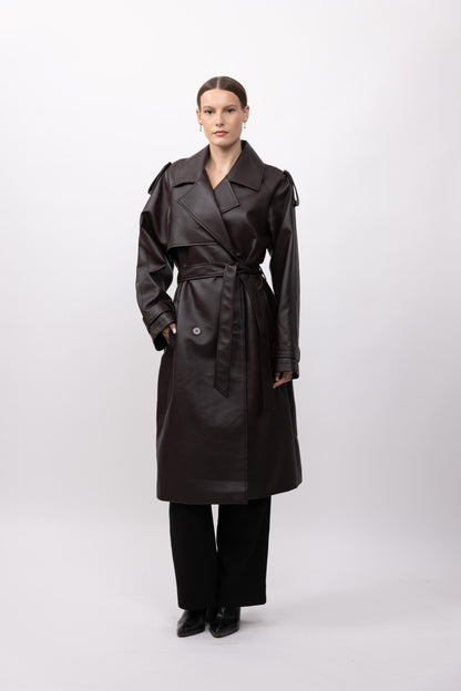 TRENCH LONG EN SIMILICUIR - K-ZELL PARIS