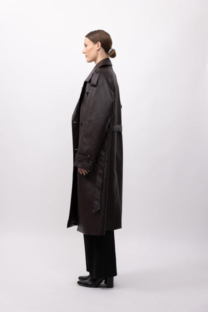 TRENCH LONG EN SIMILICUIR - K-ZELL PARIS
