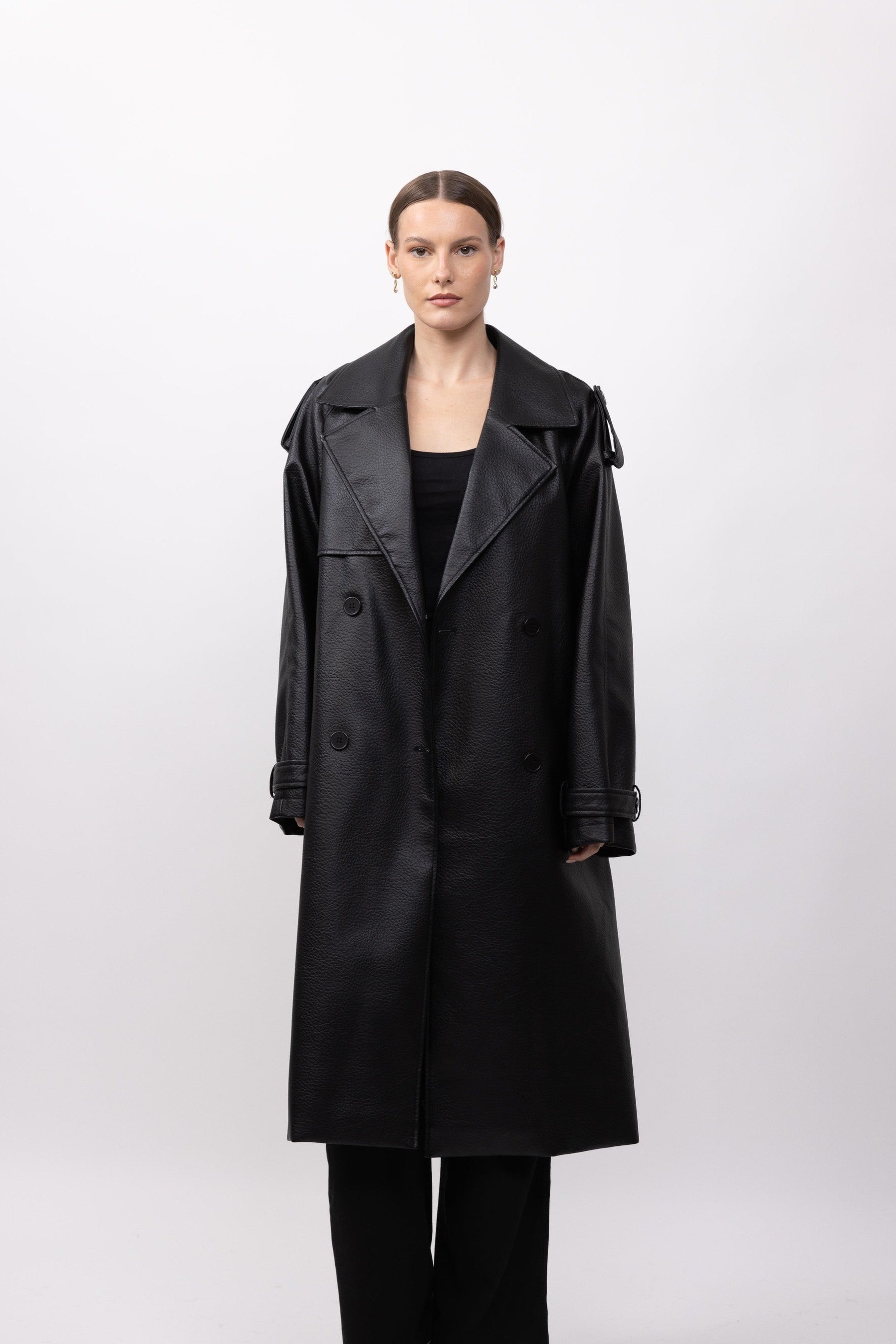 TRENCH LONG EN SIMILICUIR - K-ZELL PARIS