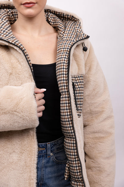 DOUDOUNE REVERSIBLE EN FAUSSE FOURRURE - K-ZELL PARIS