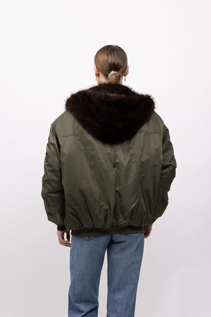 BLOUSON À CAPUCHE EN FAUSSE FOURRURE - K-ZELL PARIS