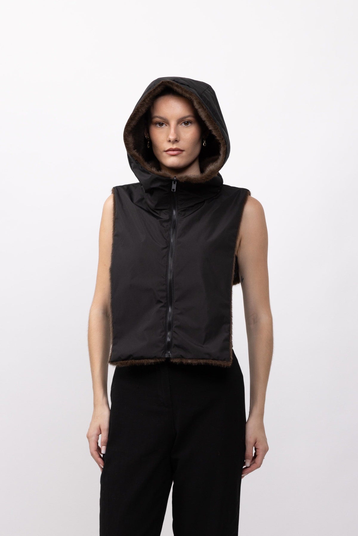 CAPUCHE DOUDOUNE REVERSIBLE FAUSSE FOURRURE - K-ZELL PARIS