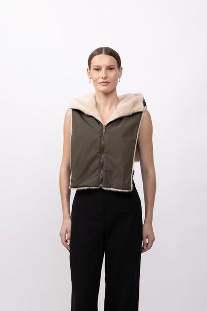 CAPUCHE DOUDOUNE REVERSIBLE FAUSSE FOURRURE - K-ZELL PARIS