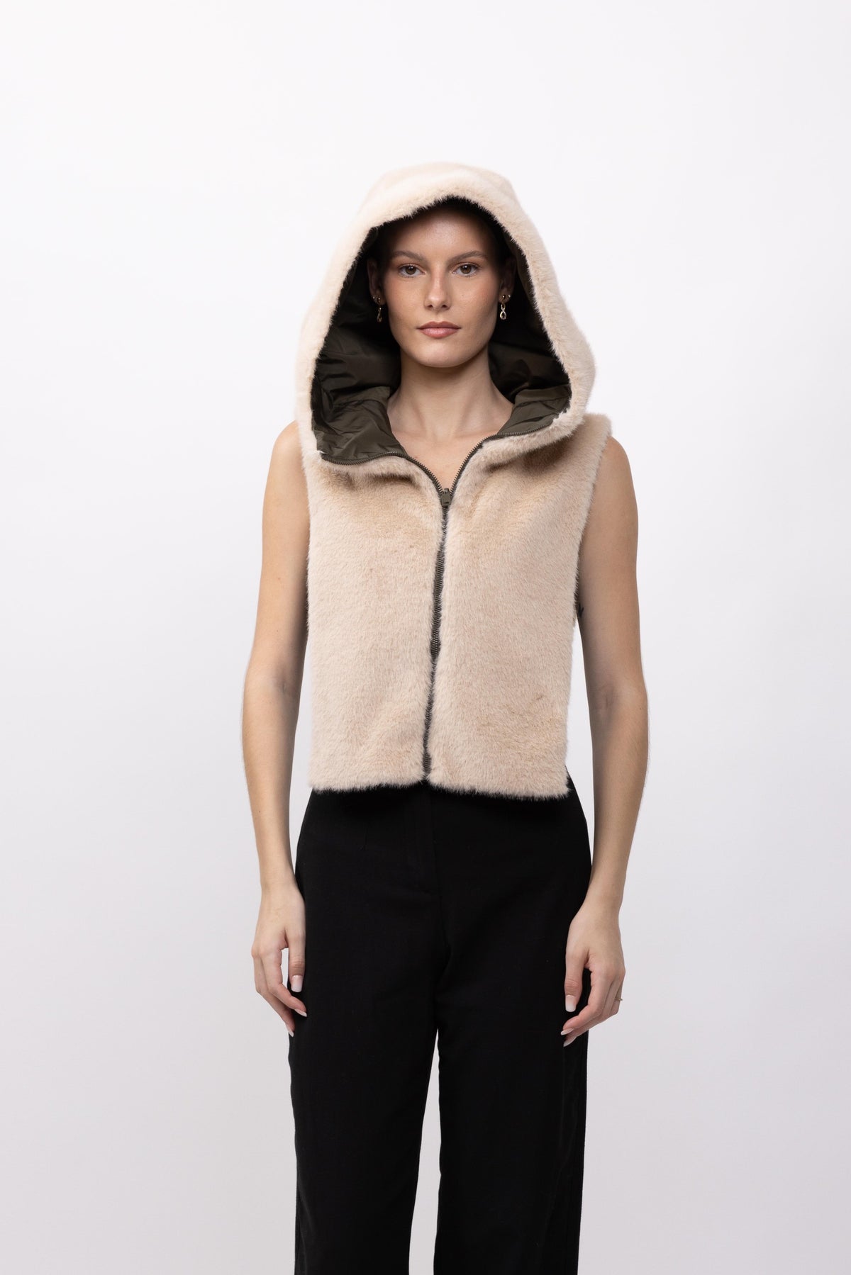 CAPUCHE DOUDOUNE REVERSIBLE FAUSSE FOURRURE - K-ZELL PARIS