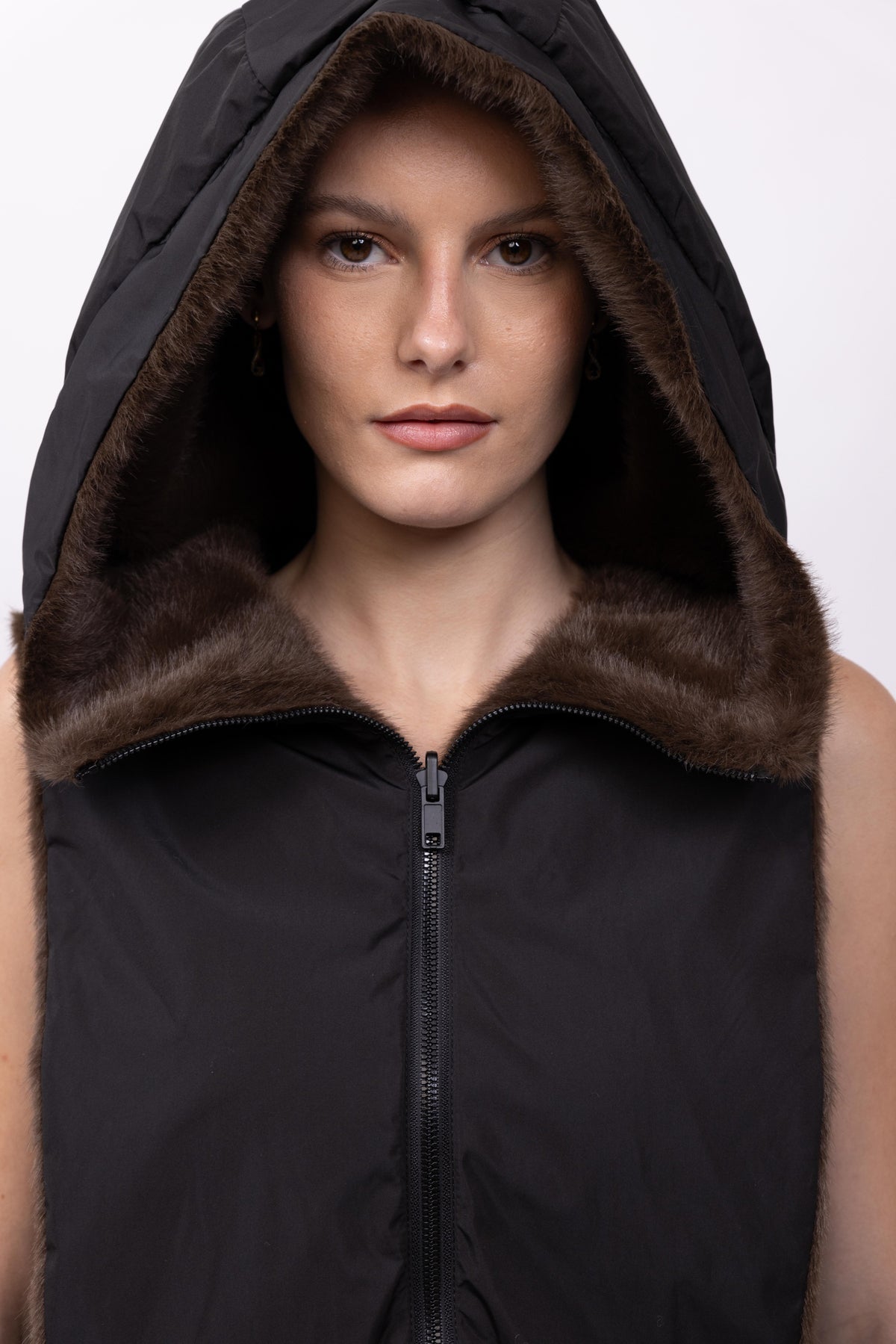 CAPUCHE DOUDOUNE REVERSIBLE FAUSSE FOURRURE - K-ZELL PARIS