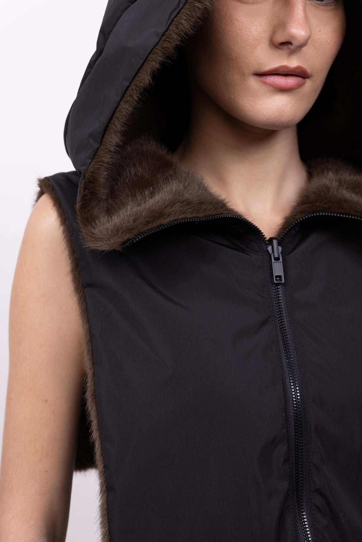 CAPUCHE DOUDOUNE REVERSIBLE FAUSSE FOURRURE - K-ZELL PARIS