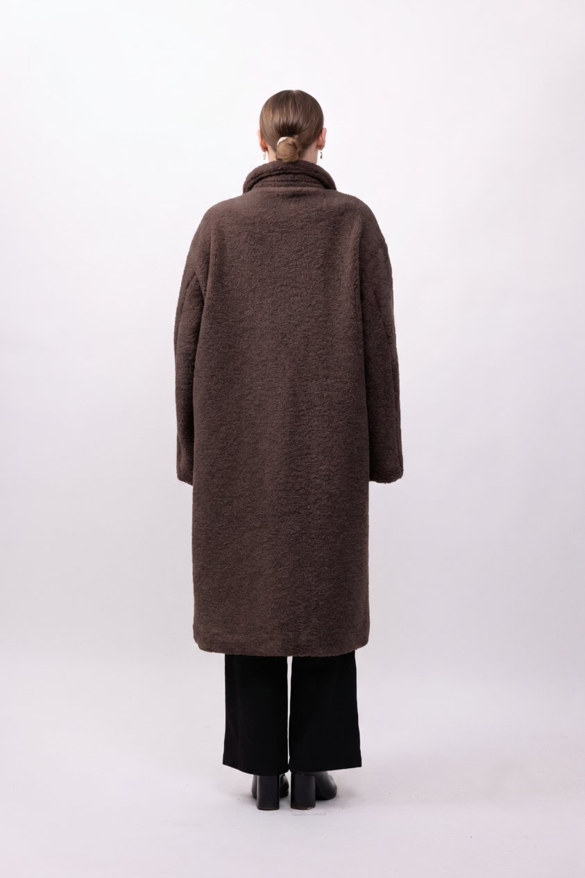 MANTEAU LONG EN FAUSSE FOURRURE MOUTON - K-ZELL PARIS