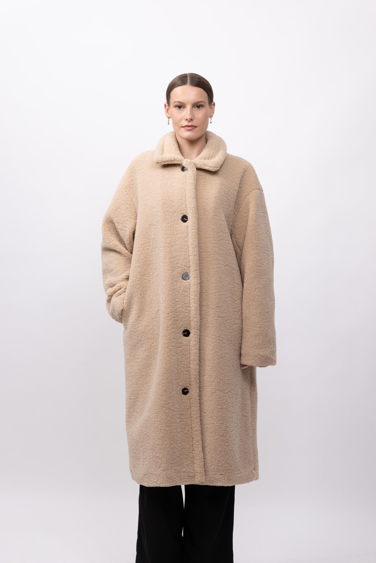 MANTEAU LONG EN FAUSSE FOURRURE MOUTON - K-ZELL PARIS