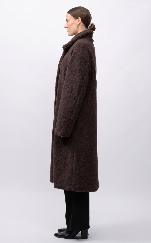 MANTEAU LONG EN FAUSSE FOURRURE MOUTON - K-ZELL PARIS