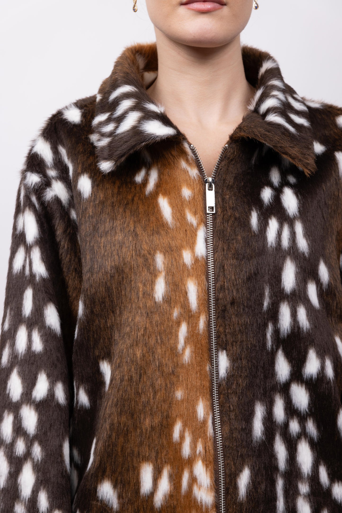VESTE FAUSSE FOURRURE AVEC IMPRIMÉ BAMBI - K-ZELL PARIS
