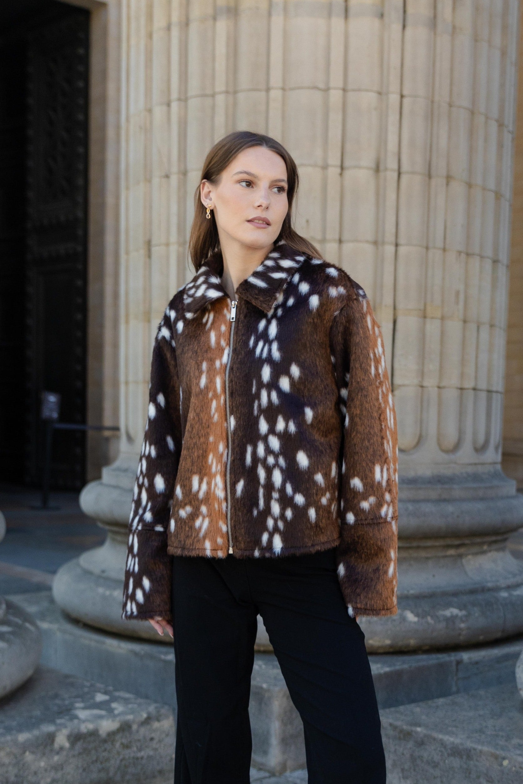 VESTE FAUSSE FOURRURE AVEC IMPRIMÉ BAMBI - K-ZELL PARIS