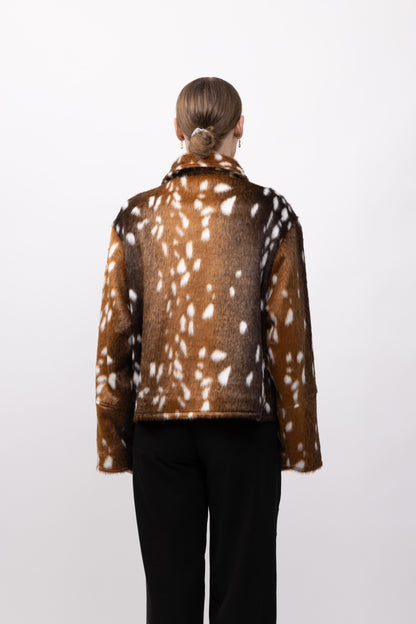 VESTE FAUSSE FOURRURE AVEC IMPRIMÉ BAMBI - K-ZELL PARIS