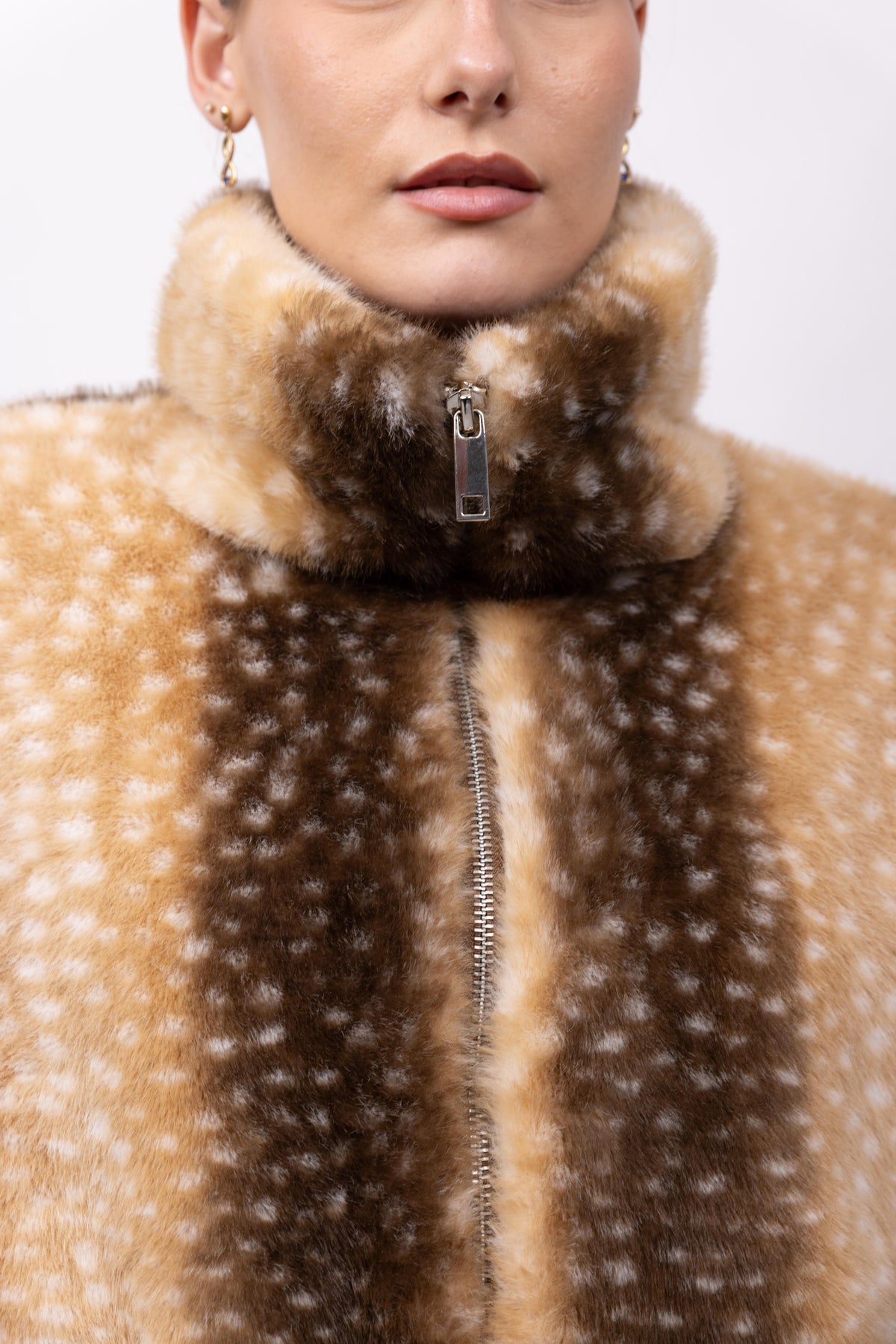 BLOUSON FAUSSE FOURRURE AVEC IMPRIMÉ BAMBI - K-ZELL PARIS