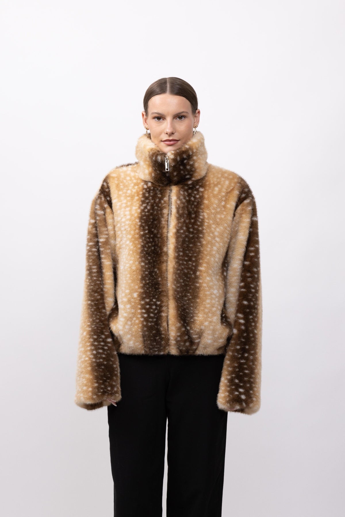 BLOUSON FAUSSE FOURRURE AVEC IMPRIMÉ BAMBI - K-ZELL PARIS