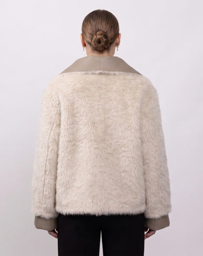 REVERSIBLE FAUX FUR SHORT COAT