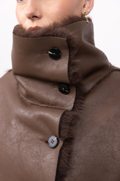 REVERSIBLE FAUX FUR SHORT COAT