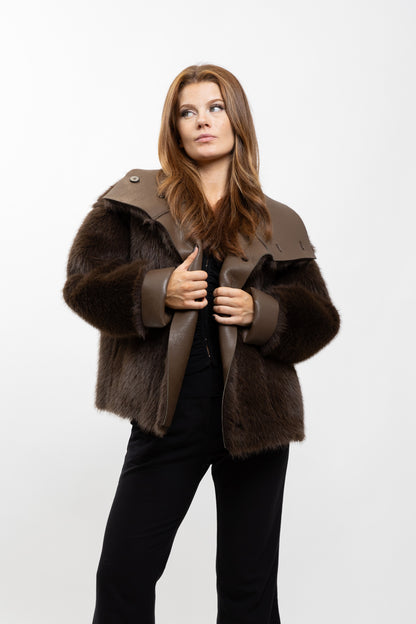 REVERSIBLE FAUX FUR SHORT COAT
