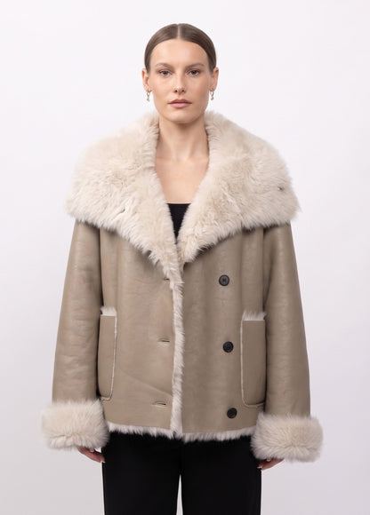 REVERSIBLE FAUX FUR SHORT COAT