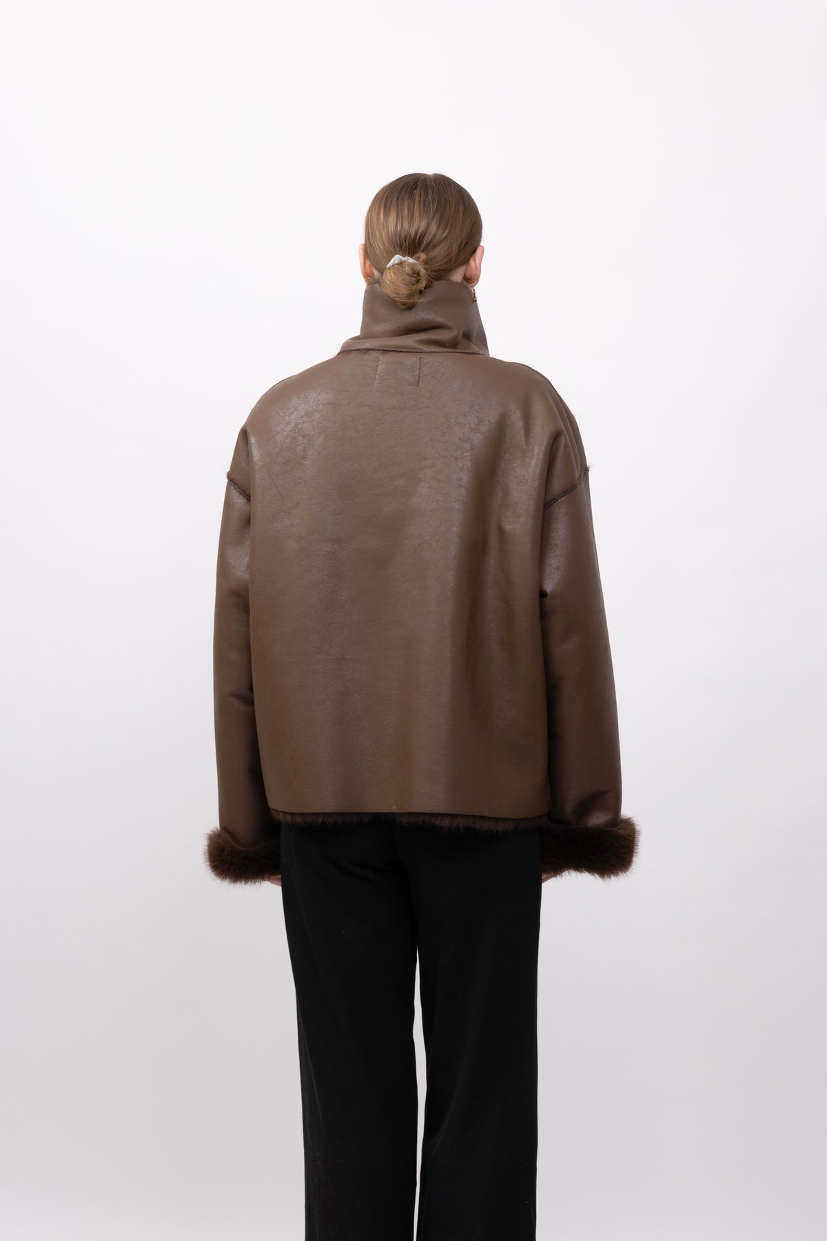 REVERSIBLE FAUX FUR SHORT COAT