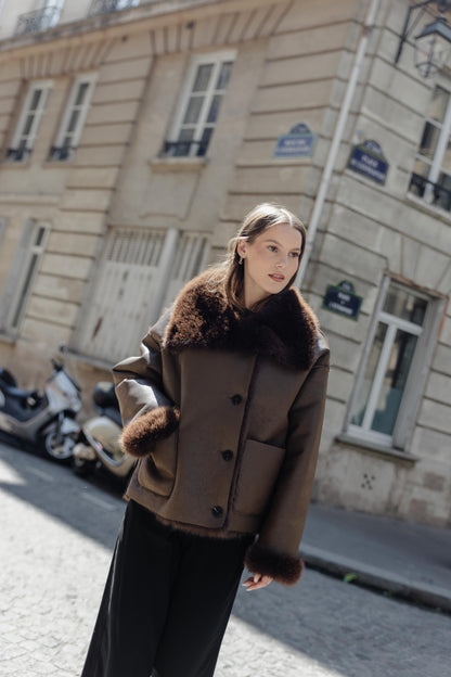 REVERSIBLE FAUX FUR SHORT COAT
