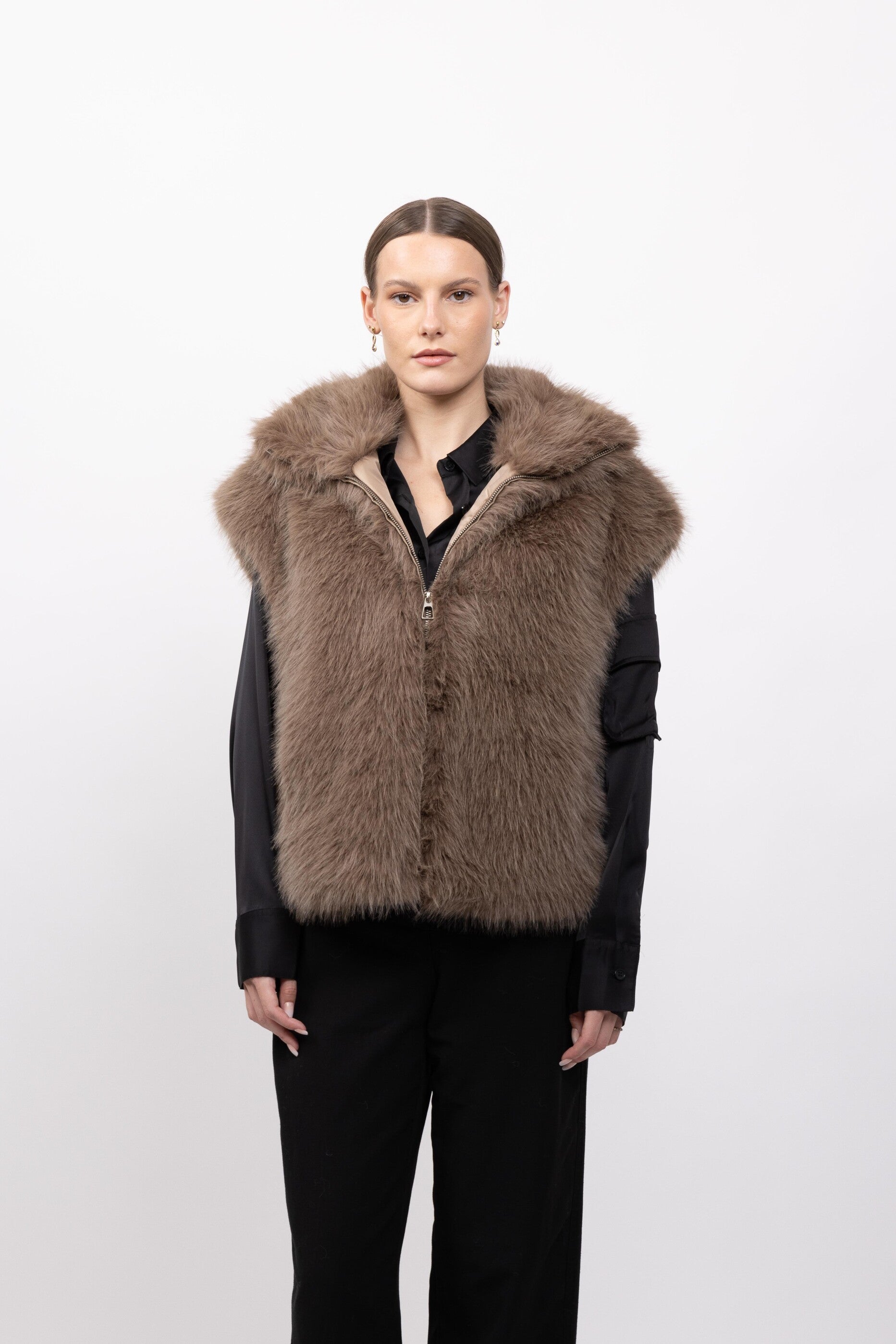GILET EN FAUSSE FOURRURE EFFET RENARD - K-ZELL PARIS