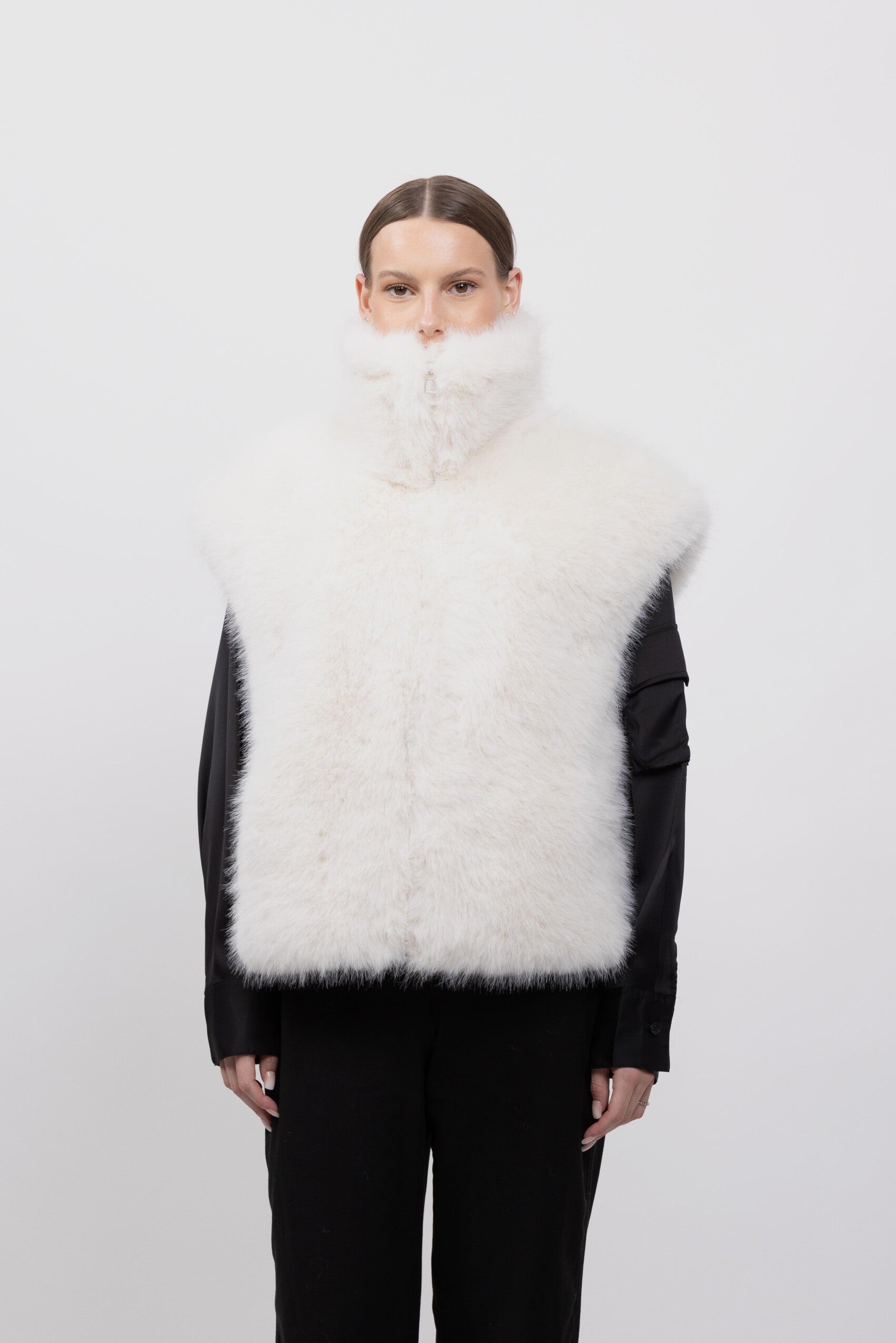 GILET EN FAUSSE FOURRURE EFFET RENARD - K-ZELL PARIS
