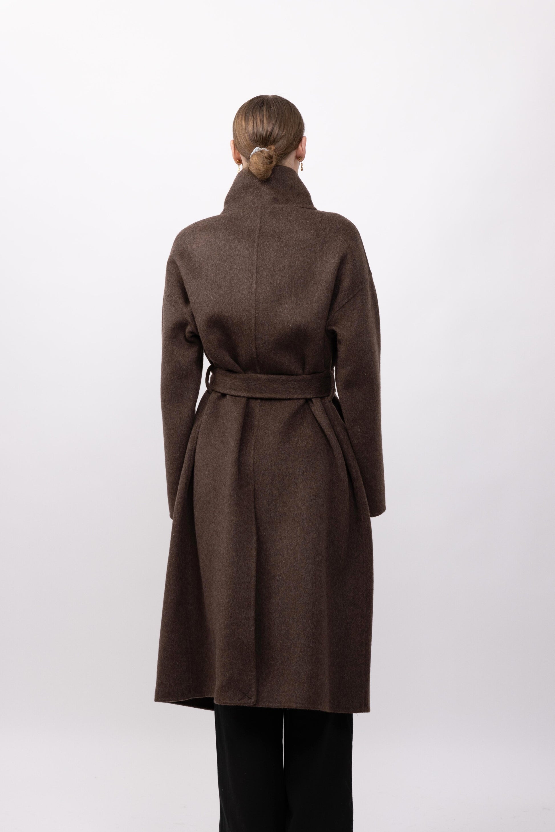 MANTEAU LAINE À COL MONTANT - FAIT MAIN - K-ZELL PARIS
